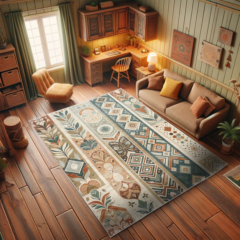 Ambesonne Ambesonne Southwestern High Density Long Fiber Poly Threads Decorative Area Rug Carpet