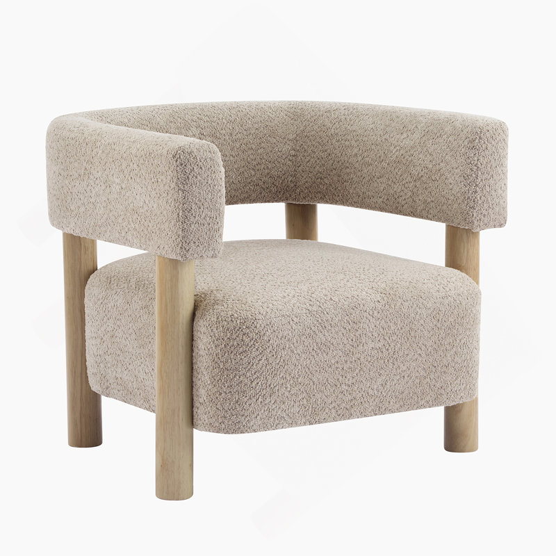 Fauteuil d'appoint rembourré Boucle, Naturel