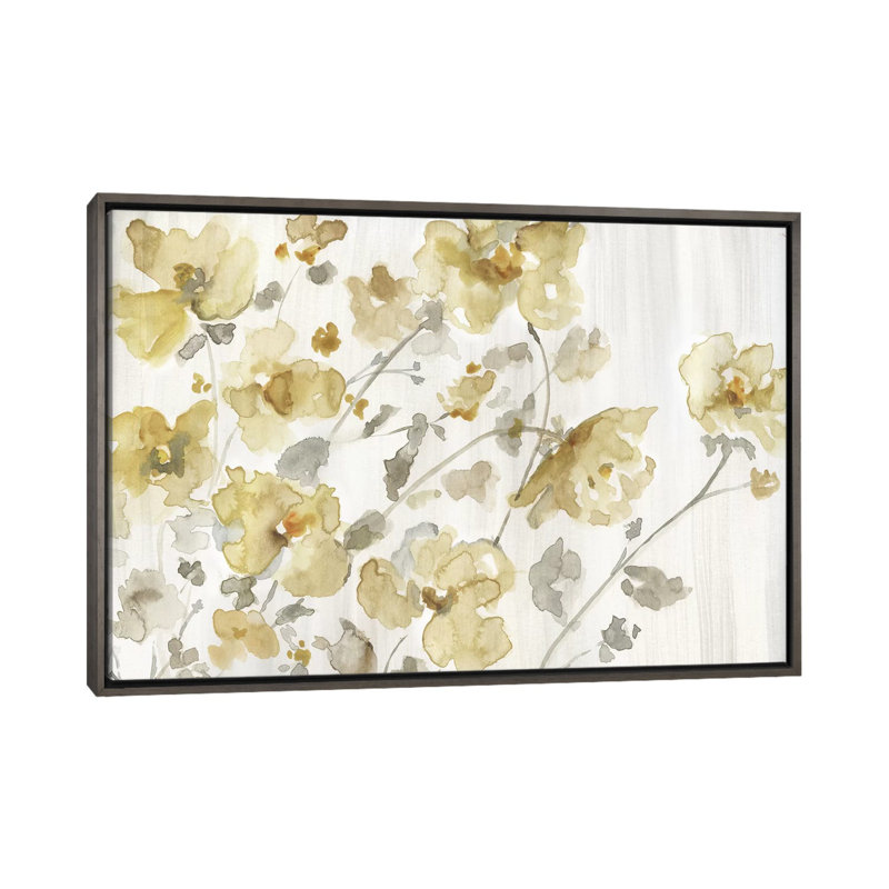 «Blooming Neutral» par Nan - impression, H 32 po x l 48 po x P 1,5 po, Cadre rustique foncé