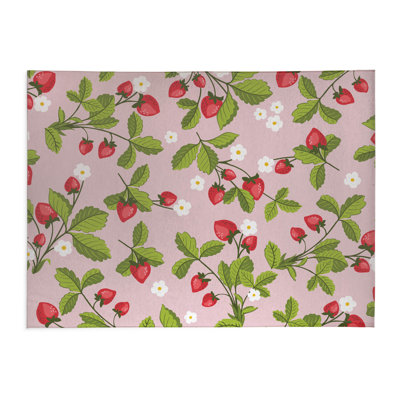 Tapis de cuisine anti-dérapant léger Strawberries