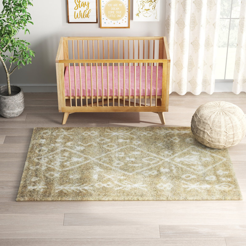 Tapis Jonnye Southwestern, Carré 8 pi x 8 pi, Bleu