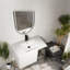 Meuble-lavabo mural contemporain avec lavabo en céramique, blanc brillant, design moderne