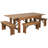 HERCULES Series Folding Farm Table and Four Bench Set-1850009321