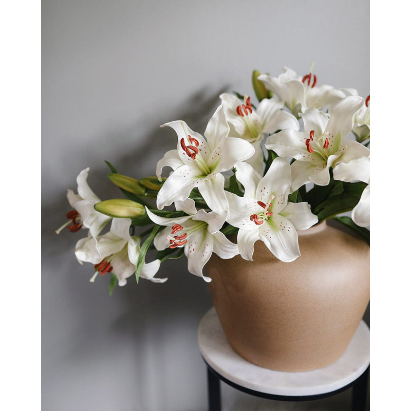 White Stargazer Lily 29", White, 29" H x 8" W