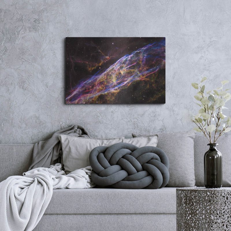  Art mural en métal «Veil Nebula» par la NASA, H 24 po x l 36 po
