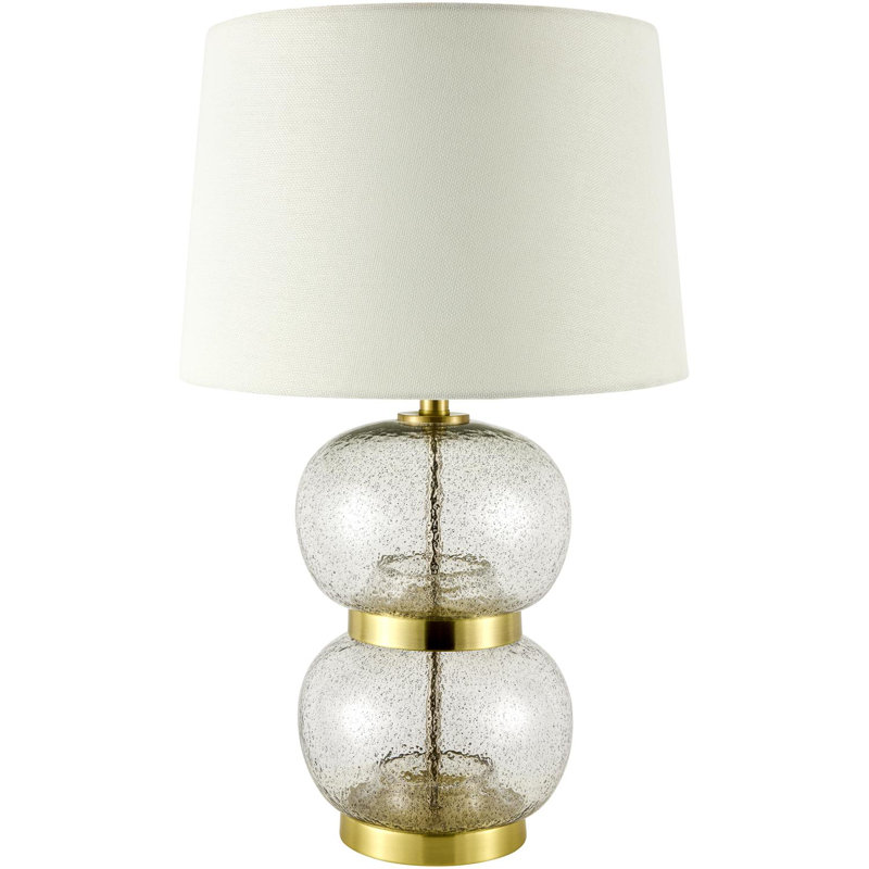 26.75" H Glass Table Lamp , White
