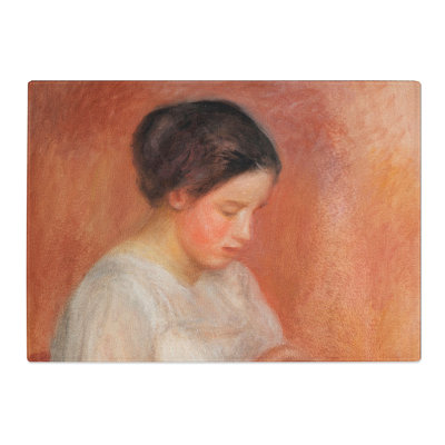 Woman Sewing by Pierre-Auguste Renoir Chopping Board