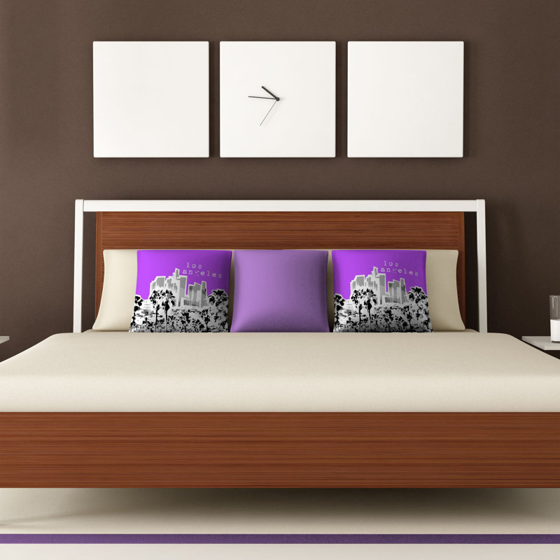 Coussin en jeté los angeles Bird Ave, Mauve, 16 po x 16 po