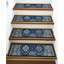 Tapis d'escalier bleu sur mesure à profil bas Aberdale Mahal-430211996