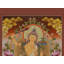 Art mural Manjushri Thangka - divinité bouddhiste tibétaine peinte à la main, toile sans brocart avec or 24 carats, décor de méditation des Lumières