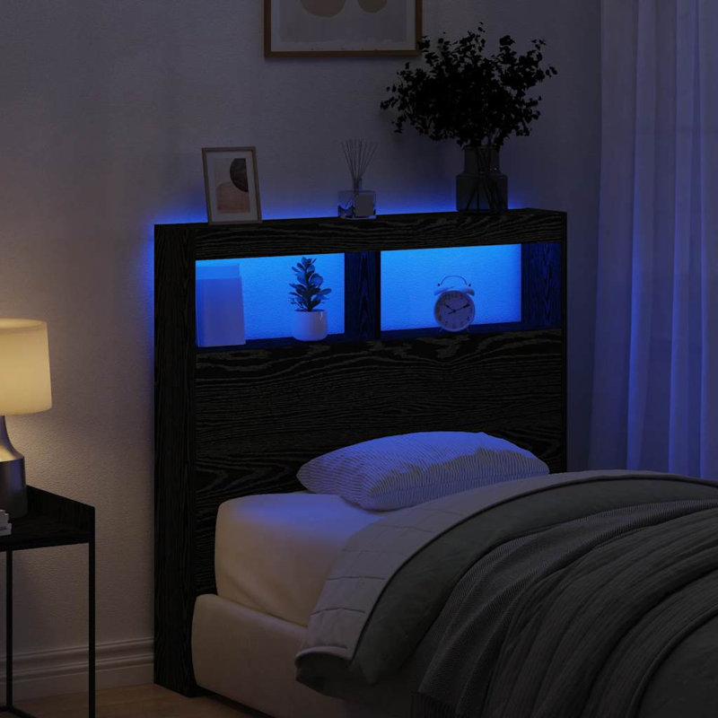 Cedria Headboard, Black Oak, 100 x 17 x 102 cm