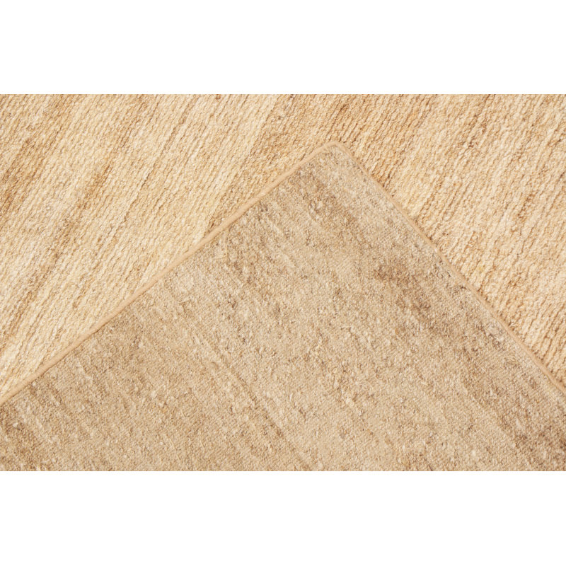 Hand Knotted Wool Area Rug in Beige
