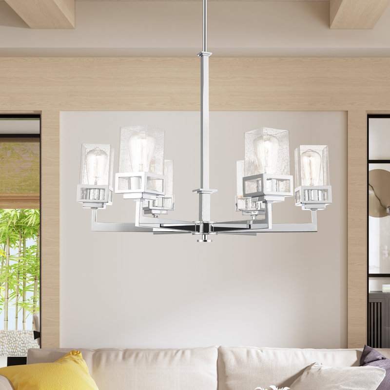 Lustre sphérique spoutnik 6 lumières Nailwell, Chrome poli