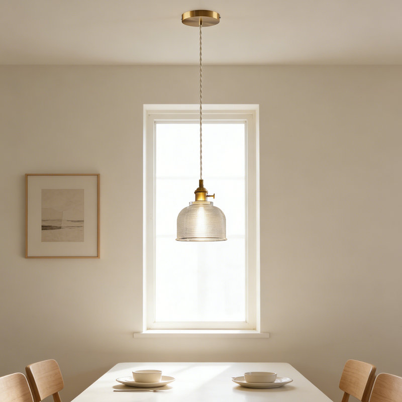 Luminaire rétro à 1 lumière en laiton pour îlot de cuisine