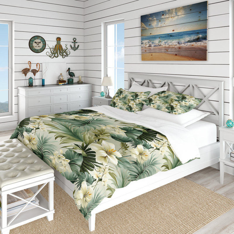 Ensemble de housse de couette Neutral Tropics, Housse de couette pour très grand lit et 2 très