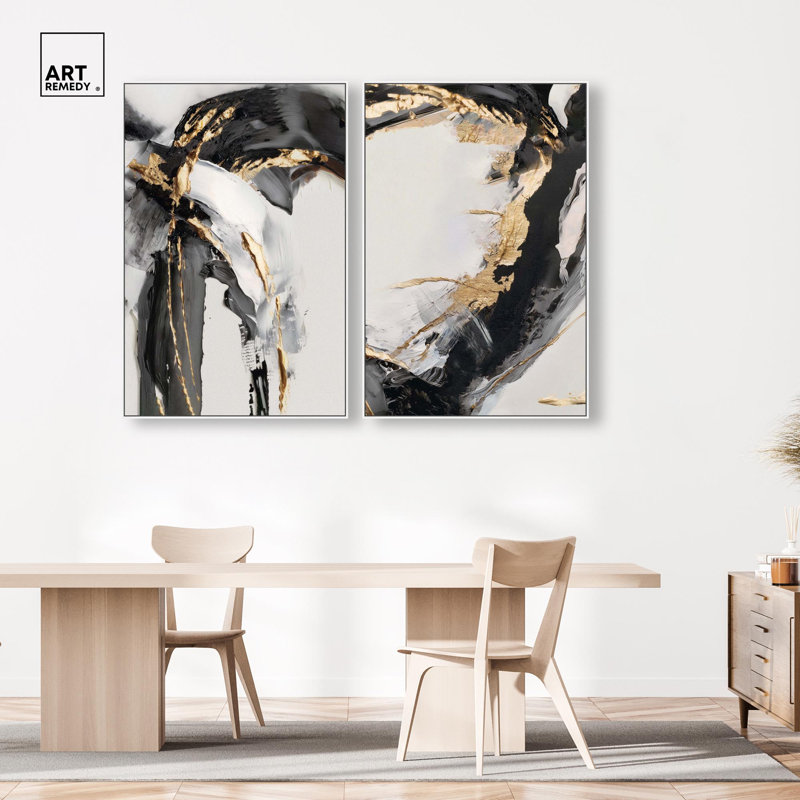 Art mural Aurea Flow, impression sur toile par Art Remedy, cadre blanc, 36 x 54, H 55 po x l 37 po, Cadre blanc