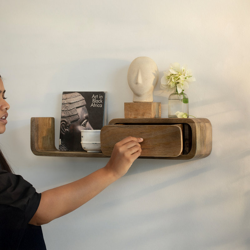 Tablettes murales flottantes en bois Sephine