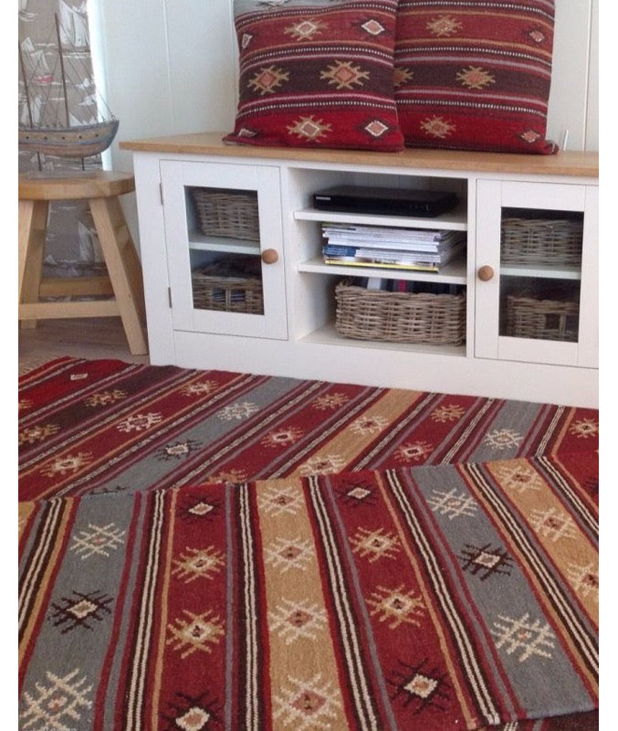 Simba Striped Hand Woven Area Rug, Rectangle 75 x 120cm
