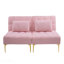 Canapé-lit de 71 po avec futon convertible avec pieds en métal doré (rose)
