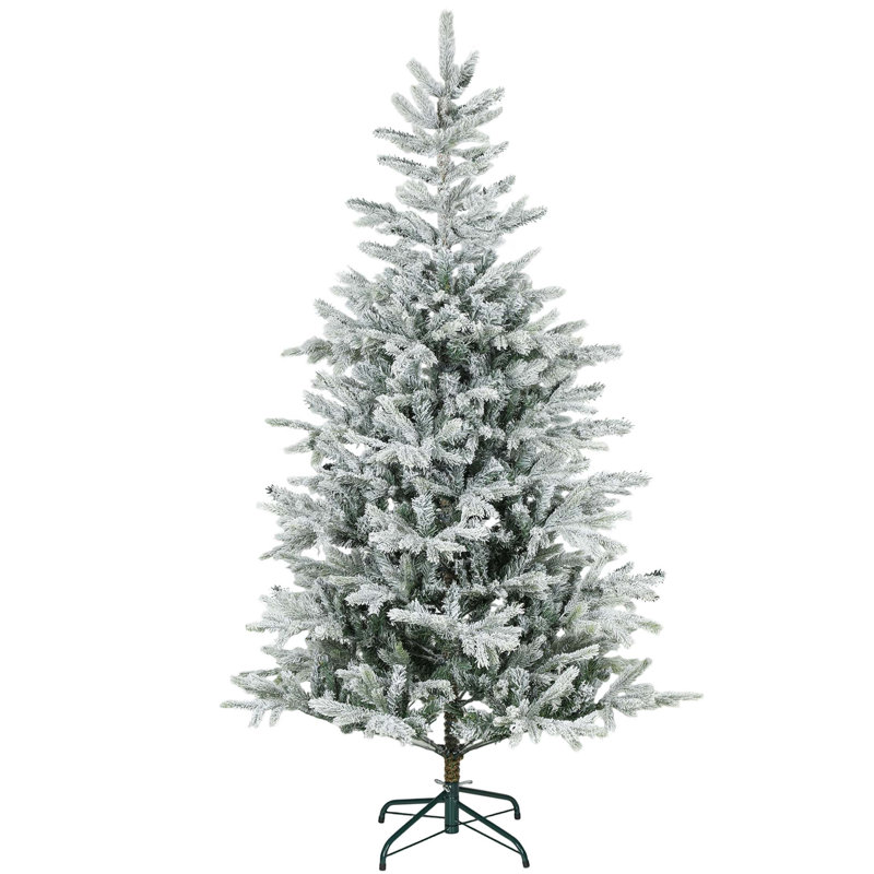 Arbre de Noël artificiel givré 6 pi avec branches réalistes