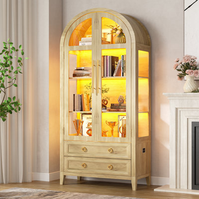 Vitrine autoportante à arc avec modes d'éclairage 3 couleurs et capteur de mouvement