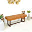 Banc en cuir brun clair Cameron