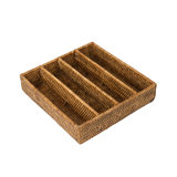 Everard Rattan Silverware 2.75" H x 11" W x 11.5" D Drawer Organizer