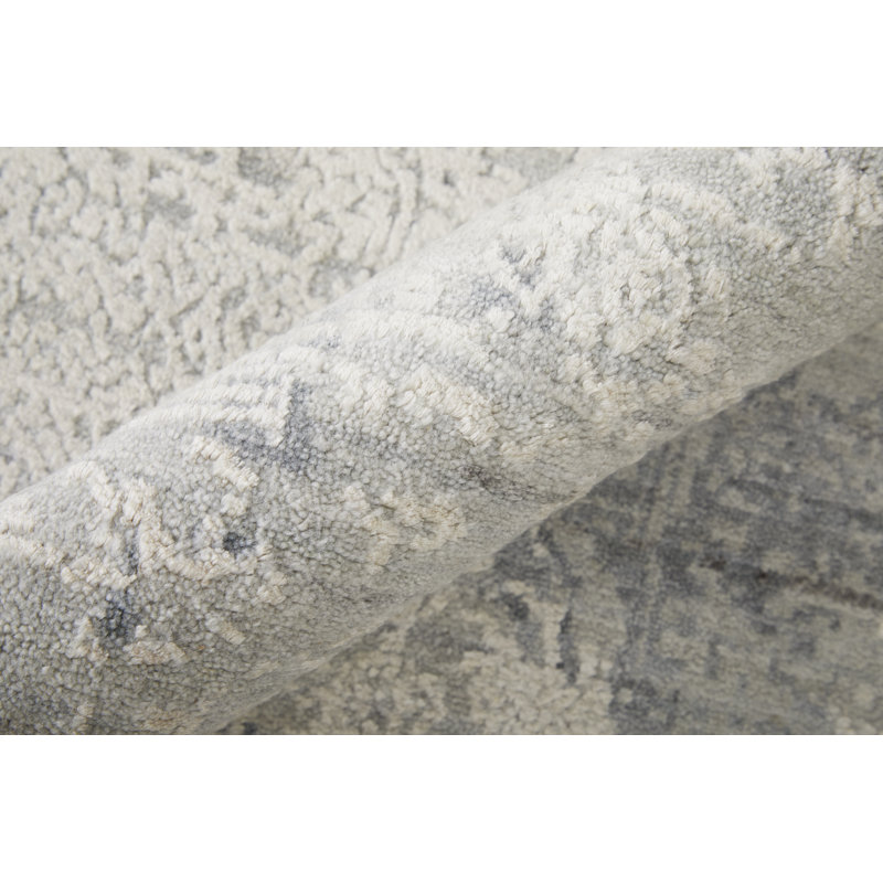 Eastfield Wool Abstract Area Rug in Gray, Rectangle 3' x 5'
