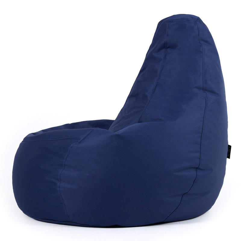 Dalton Water-Resistant High Back Recliner Bean Bag, Navy Blue