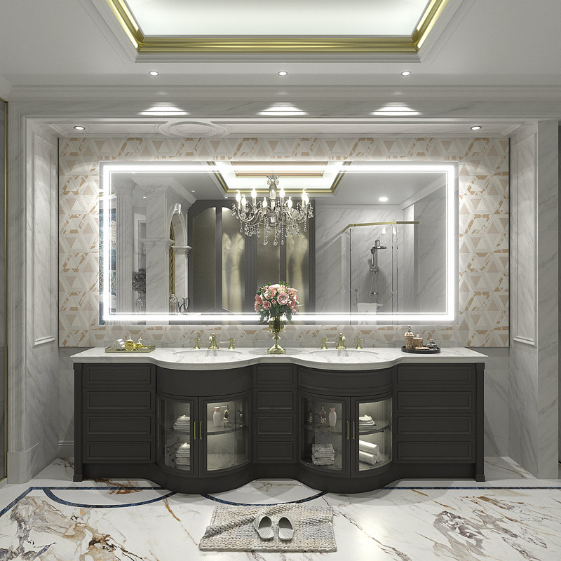  Wayfair Basics® UL Certified LED Anti-Fog Tempered Glass Bathroom/Vanity Mirror , 72" x 32"