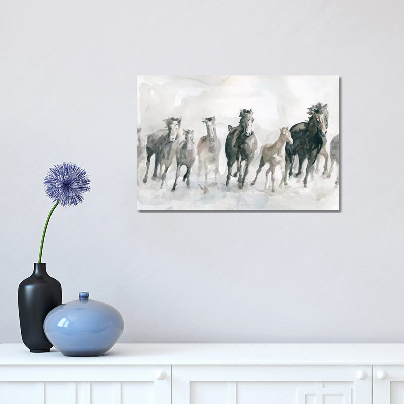 «Run Wild» par Carol Robinson - reproduction, H 12 po x l 18 po x 1,5 po, Toile tendue, Pas de tapis