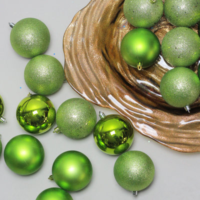 32ct Shatterproof 4-Finish Christmas Ball Ornaments