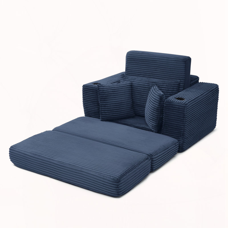 Méridienne de 52,4 po, Bleu