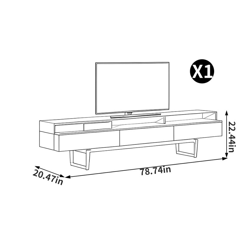 Meuble télé américain, 78.74"