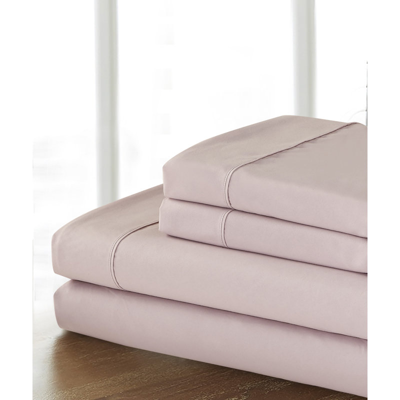 Organic Cotton 100% Cotton Sheet Set, Queen Sheet Set with 2 Pillowcases, Rose