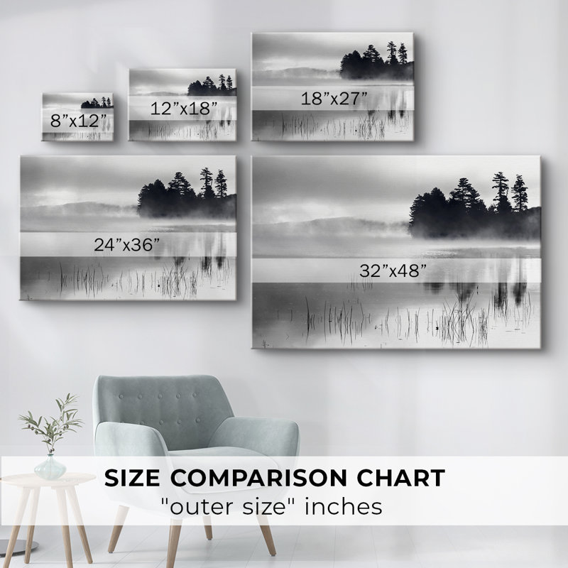 Lever de soleil d'automne sur le lac Raquette - Cavas enveloppés dans la galerie, H 24 po x l 36 po