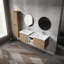 Meuble-lavabo mural avec lavabo et armoire latérale, 2 armoires combinées-1315816430