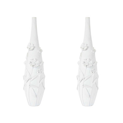 Embossed Floral Vase (Set of 2)