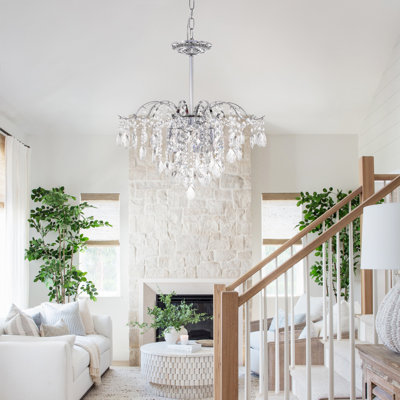 Mid-Century Modern 6-light Dimmable Tiered Crystal Chandelier Luxury
