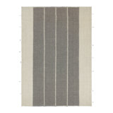 Rug & Kilim’S Contemporary Kilim, Black And Cream White With Textural Stripes