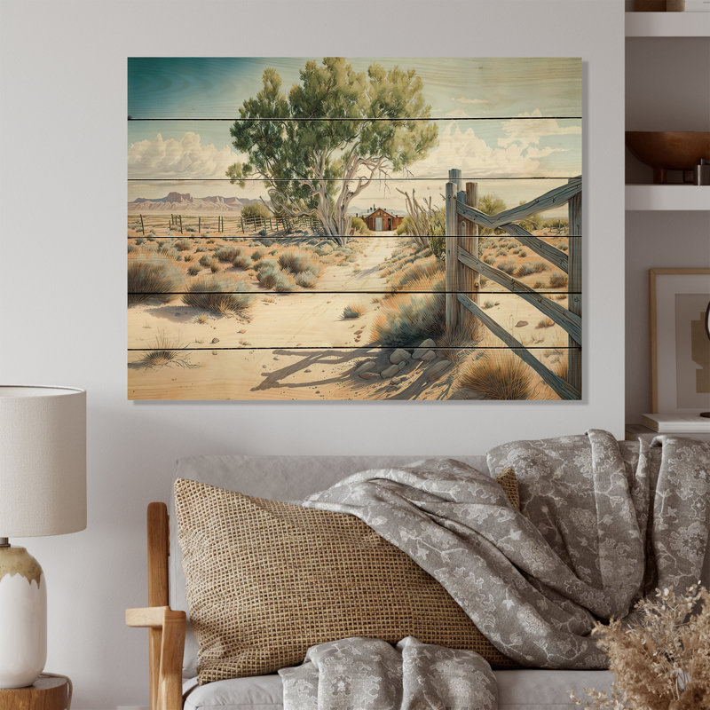 «View Of The Pasture III», reproduction sur bois sans cadre, H 12 po x l 20 po x P 1 po