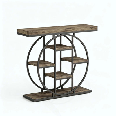 Chic Console Table with Multi-Tier Shelving,Modern Sofa Table,Versatile Entryway Table,Storage Console Table,Accent Table(Only 1Pcs Console Table)