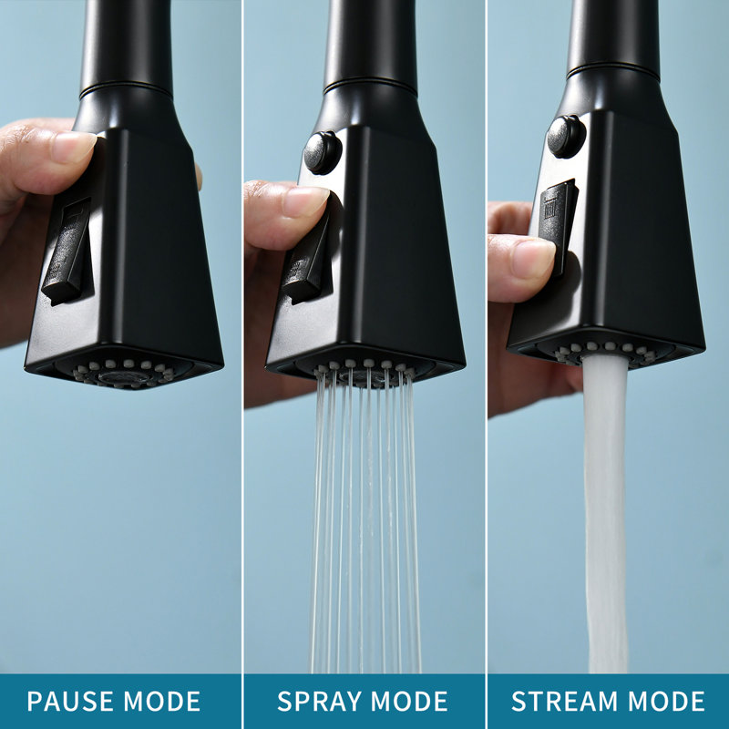 Touchless Kitchen Faucet - Automatic Smart With Pull Down Black Stylish Brass Ceramic Filler Motion Sensor Activated For Quick And Easy Tasks Body Efficient Use