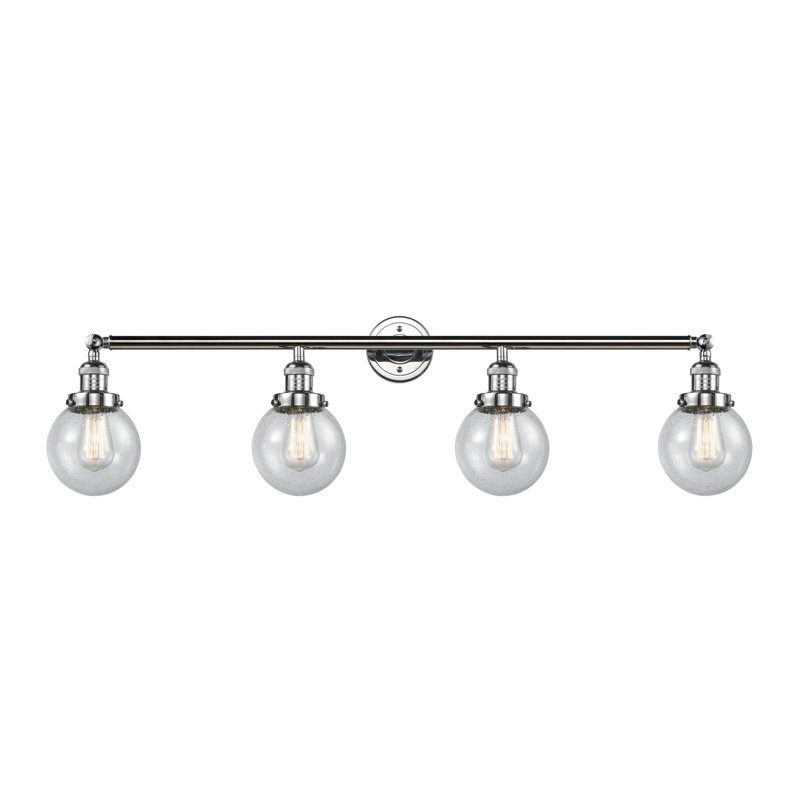 Clementina 4 - Light Dimmable Vanity Light, 60 Watt Vintage Incandescent Bulb, Clear, Polished Chrome