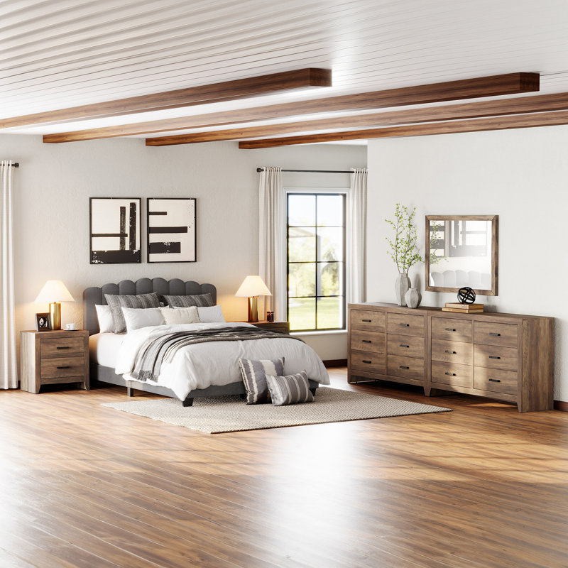 Ensemble de commode et table de chevet 4 pièces pour chambre à coucher