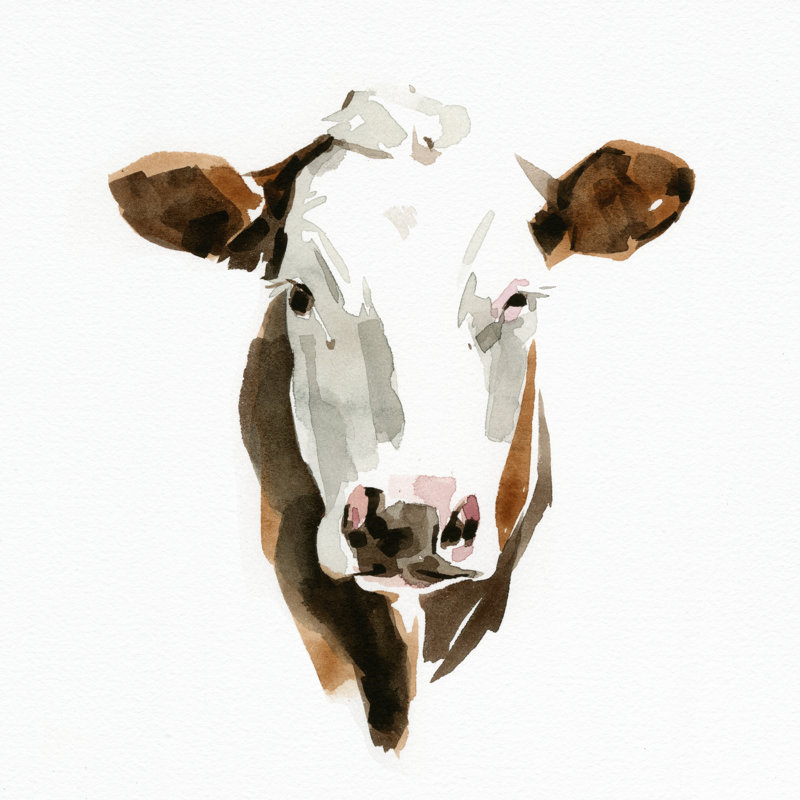 Bovine III 1 Piece Wrapped Canvas Painting, 91cm H x 91cm W x 3.8cm D