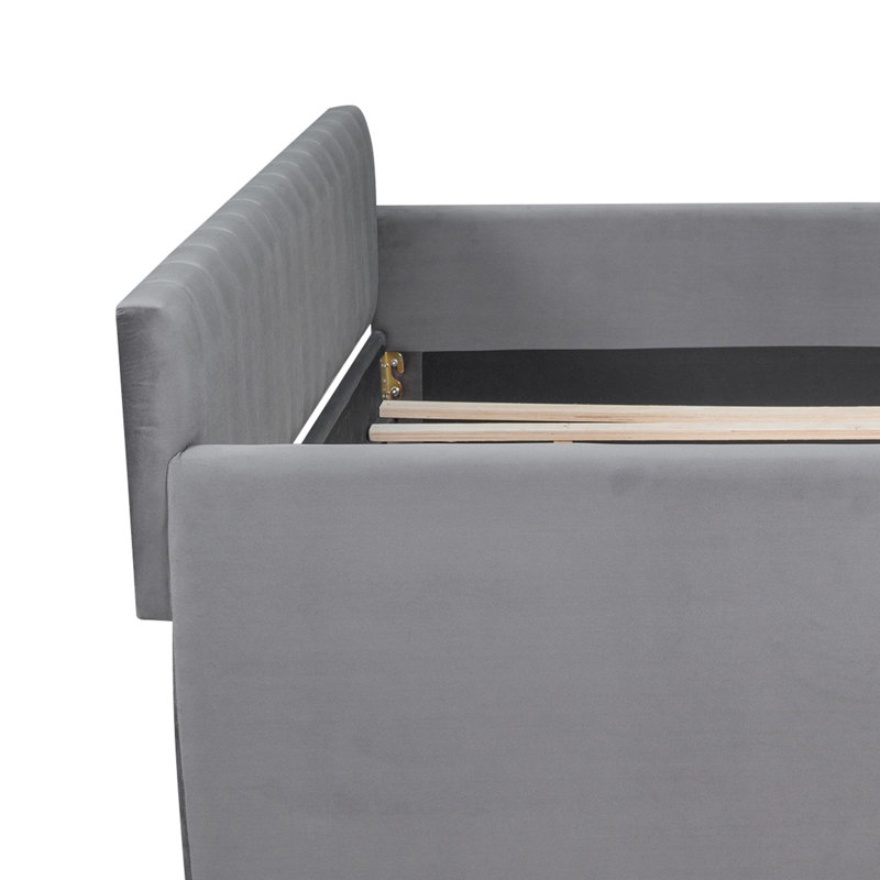 Lit tapissier Emmelee, gris