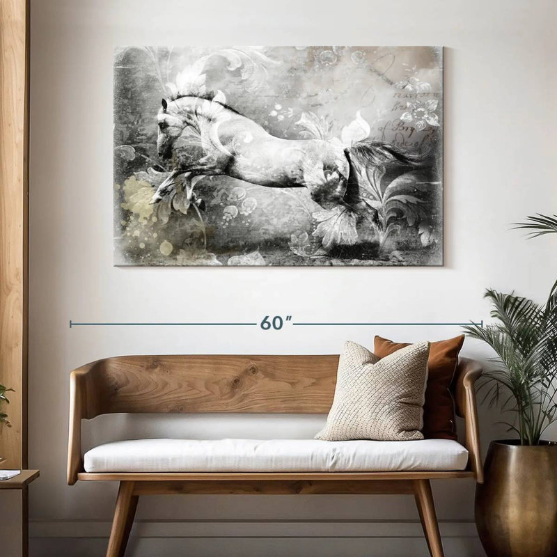 Brampt White Horse, 32" H x 48" W