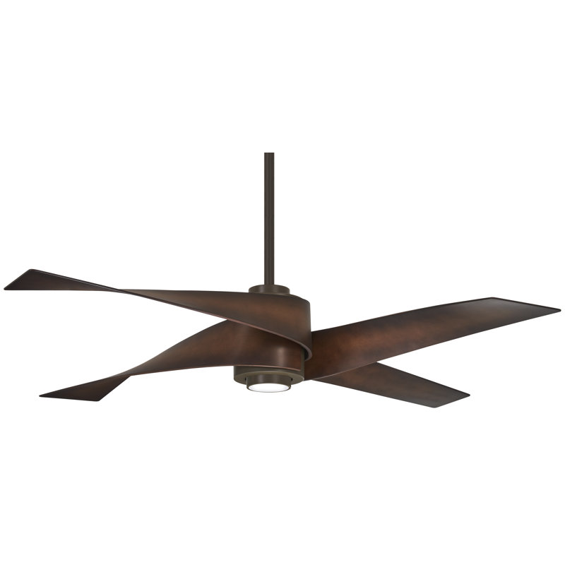 64" Artemis 4 Blade LED Standard Ceiling Fan with Light Kit Included, Oil Rubbed Bronze with Oil Rubbed Bronze Blades
