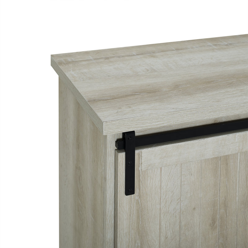 Stotfold 32" Sliding Door Accent Server, White Oak